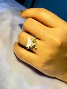 Crystal Aura Butterfly Ring